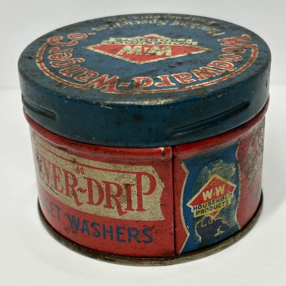 Vintage Woodward Wanger Never Drip Faucet Washers Tin Philadelphia PA‎ Advertise